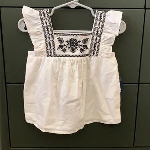 Old Navy Embroidered White Cotton Top 18-24M